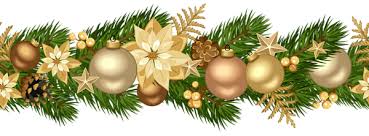 Christmas Decorative Golden Garland Png Clip Art Image Christmas Garland Christmas Tree Decorations Christmas Border