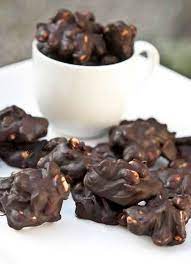 Dark Chocolate Nut Clusters Recipe Chocolate Treats Food Chocolate Nuts Clusters