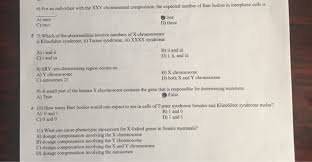 Solved 6 For An Individual With The Xxy Chromosomal Comp Chegg Com