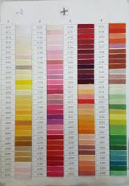 Venus Thread Colors Chart Color Chart Chart Color
