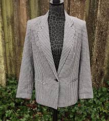 Black And White Checkered Jacket Womens Women S Black Tweed Jacket Black White Tweed Blazer Etsy Vintage Tweed Jacket Black Tweed Jacket Black Tweed