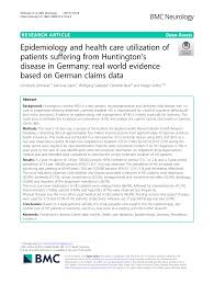 Pdf Epidemiology And Health Care Utilization Of Patients Suffering From Huntington S Disease In Germany Real World Evidence Based On German Claims Data