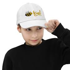 Bee Kind Youth Baseball Cap Hat for Kids