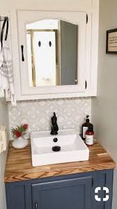 Love The Above Counter Sink With Wood Small Bathroom Rustic Bathroom Vanities Above Counter Bathroom Sink