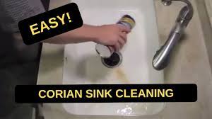 Hope removing coffee stains from your sink will not be something you have to do too often. How To Easily Clean Your Corian Solid Surface Kitchen Sink Youtube