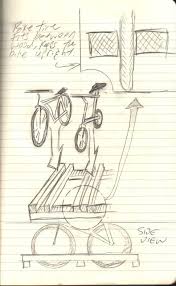 Opt for a design similar to the popular pvc pipe racks to accommodate more than one bike, or create a beautiful work of art in the shape of a file holder that will fit the bike's wheel if you just want to store one or two bikes indoors. Diy Wooden Bike Rack Looking For Plans Bicycles Stack Exchange