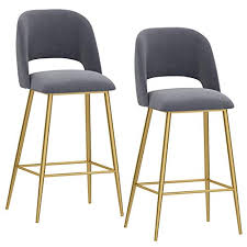 Legs and footrests are made of sturdy metal. Buy Bar Stools Set Of 2 Soft Velvet Kitchen Stools With Gold Metal Legs Laxf Chairs Uk Affordable High Quality 7 Interior Design Shop Online