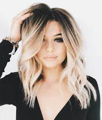 Dark To Platinum Blonde Ombre Blondeombre Blonde Hair With Roots Blonde Hair Color Medium Hair Styles