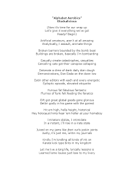 Lyrics to alphabet aerobics by blackalicious. Alphabet Aerobics Pdf Entertainment General Leisure