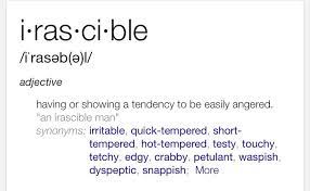 Irascible Rare Words Wonderful Words Words Quotes