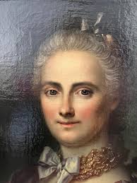 Beautiful Female Portrait 18th Century Painting Oil On Canvas Framed