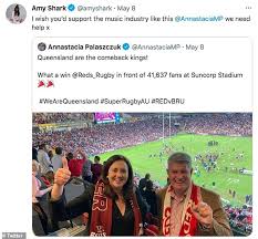 Stories из instagram и другие медиа у annastaciamp annastacia palaszczuk инстаграм странице. Amy Shark Calls Out Queensland Premier Annastacia Palaszczuk For Attending A Packed Rugby Game Latest Celebrity News