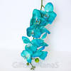 Flowers are shades of green and butter yellow on a dark tan background. 1