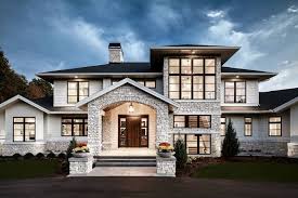 Beautiful Mix Of Styles Traditional Meets Contemporary In Sophisticated Michigan Home Dream House Exterior House Styles Modern Farmhouse Exterior