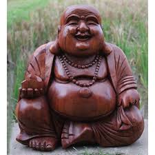 5 out of 5 stars. Laughing Lucky Sitting Wooden Buddha Extra Large Ferailles