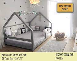 montessori bed twin bed plan toddler bed house bed frame etsy toddler house bed toddler rooms house frame bed