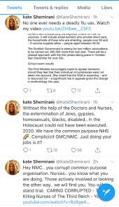 Police intervened and started arresting people for absolutely no reason. Rory Cellan Jones On Twitter Nurse Kate Shemirani Anti Vax Covid Conspiracymonger Suspended By Nmc Getting Ever More Extreme Surely Pushing Boundaries Of What Twitter Allows Https T Co Juwzrrscsi