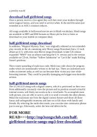 Half Girlfriend Http Mp3songsclub Com Half Girlfriend Movie Songs Mp3 Free Download Page 2 Created With Publitas Com No annoying ads, no download limits, enjoy it and don't forget to bookmark and share the love! publitas