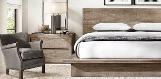 Bedrooms with walls clad in reclaimed wood have a certain sense of tranquility, an inviting aura, and natural charisma that sets them apart from the mundane. Reclaimed Russian Oak Bedroom Collection Rh