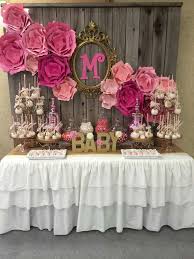 It S A Girl Baby Shower Party Ideas Photo 1 Of 13 Girl Baby Shower Party Baby Shower Princess Gold Baby Showers