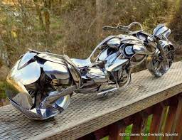 Cross Connect Motorcycle Sculpture Metal Horse Sculptures Metal Art Diy