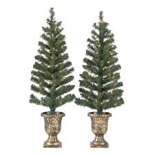 Shop a wide selection of christmas decorations including indoor christmas decorations to light up your holidays with spirit. Holiday Time Prelit Bronze Conical Christmas Trees Set Of 2 3 5 Ft Walmart Com Walmart Com