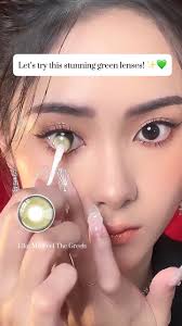 ✨Green Lenses try on! 💚 Discover more at  https://honeycolor.com/products/like-me-feel-the-green
