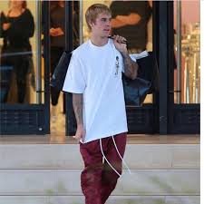 justin bieber // maroon parachute track pant