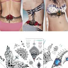 The lotus design has many meanings, all of them perfect for a tattoo so close to the heart. Buy Online 1sheet Chest Flash Tattoo 23models Large Flower Shoulder Arm Sternum Tattoos Henna Body Back Paint Under Breast Skull Black Fire Alitools