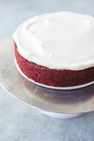 An Image Of A Single Layer Of Red Velvet Cake That Has Been Frosted With Cream Cheese Frosting Velvet Cake Recipes Velvet Cake Red Velvet Cake