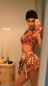 Download imgchili pr models bella mp3 fiturhape.com android.fiturhape.com. Bella Hadid Flaunts Toned Physique As She Dresses Up As Fred Flintstone In A Tiny Orange Two Piece Daily Mail Online