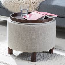 Belham Living Ingram Round Storage Ottoman With Cocktail Tray Round Storage Ottoman Diy Storage Ottoman Small Storage Ottoman
