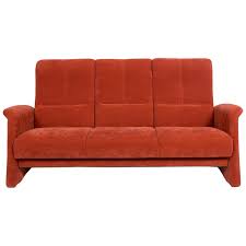 Himolla Fabric Sofa Orange Rust Red Three Seat Couch Fabric Sofa Couch Sofa