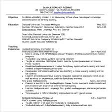 For writing tips, view this sample resume for a teacher, then download the teacher resume template in word. Free 12 Sample Elementary Teacher Resume Templates In Pdf Ms Word