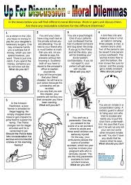 Up For Discussion Moral Dilemmas Moral Dilemma Teaching Ethics Critical Thinking Activities