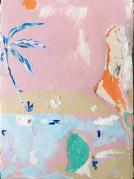 Quick Little Palm Painting Acrylic Oil Gyprock Compound On Board Painting Art Artwork