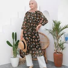 Gamis sifon cenderung cocok untuk dikenakan pada beragam aktivitas casual dan santai. Vip Fashion Hijab Style Sifona Tunik Kain Sifon Ceruty Busui Tunik Wanita Blouse Wanita Lengan Panjang Tunik Wanita Model Terbaru 2020 Modern Lazada Indonesia