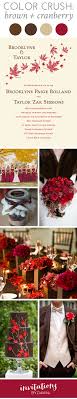 Paring these two colors together has an ethereal feel and so much can be done in regards to flowers, linens, invitations, and of course bridesmaids dresses. Color Crush Brown And Cranberry