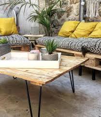 table basse en palette et pied epingle etsy table basse palette salon en palettes salon de jardin palettes