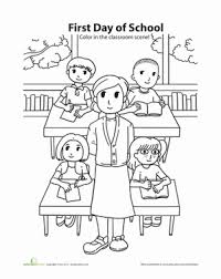 First Day Of School Coloring School Coloring Pages Nursery Class Activities Sunday School Coloring Pages