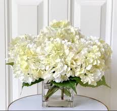 Looking for fresh white hydrangea flower? Real Touch White Hydrangea Square Arrangement Flovery