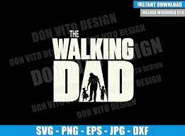 Download The Walking Dad With 2 Kids Svg Png Walking Dead Logo Boy Girl Cut