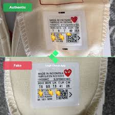 Nike Air Force 1 Off White Black Fake Vs Real Step 1 Comme Des Garcons Cdg Converse Real Vs Fake Size Tag In 2020 Cdg Converse Converse Sneakers Converse