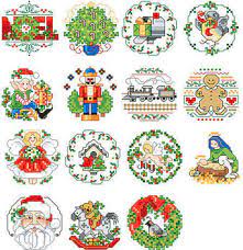 14 aida 51 x 49 stitches size(s): Kooler Design Studio Lotsa Christmas Ornaments Cross Stitch Pattern 123stitch