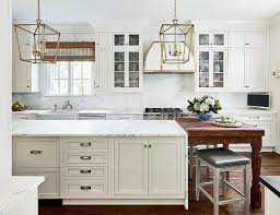 Colonial granite countertops bring out the opulence and elegance in white countertops. Cream Kitchen Island With Honed White Marble Countertop Transitional Kitchen