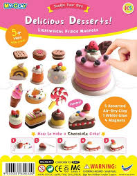 White air dry clay, high quality 1kg air dry clay. Diy Dessert Clay Fridge Magnet Kit Fun4kids Malaysia