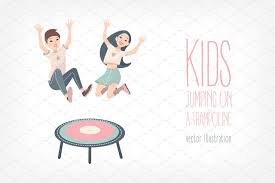 Kids Jumping On A Trampoline Trampoline Kids Happy Kids