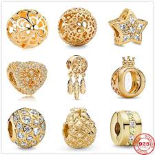 Let your style shine through in solid, 14 karat gold jewelry from pandora. 925 Sterling Silver Metal Bead Dream Catcher Flower Gold Charm Fit Original Pandora Charms Silver 925 Bracelet Diy Women Jewelry Beads Aliexpress