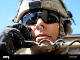 Us air force airman communicates hi-res stock photography and images