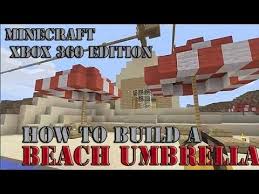 How To Build A Beach Umbrella Parasol Minecraft Xbox 360 Edition Youtube Beach Umbrella Minecraft Blueprints Minecraft